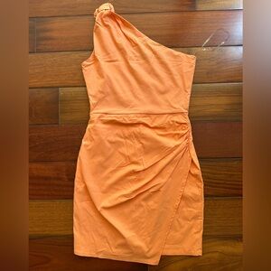 Blue Blush One-Shoulder Coral Dress